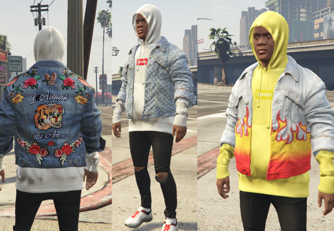 Denim Jacket And Inside Hoodie GTA5 Mods